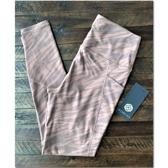 Scorpio Sol Pants - Exercise Leggings Size Medium Zebra NWT